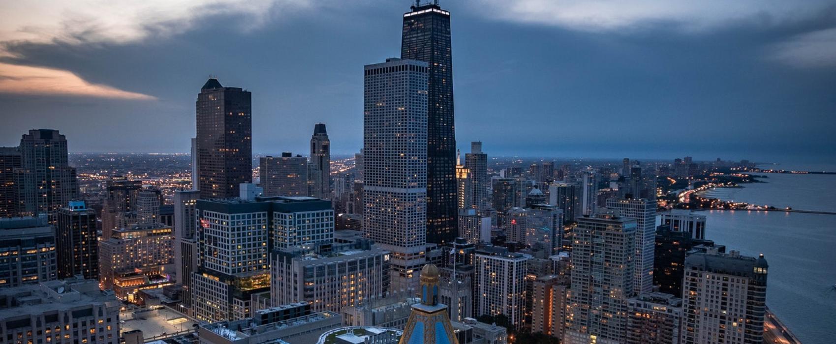 birds-eye view of Chicago's Magnificent Mile